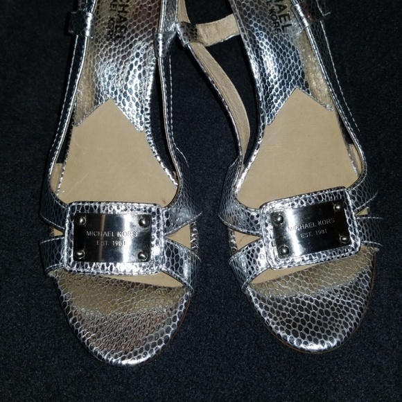 Metallic Silver Michael Kors Heels - Picture 2 of 6
